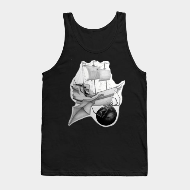 Black Widow Airship Tank Top by Steampunksnail